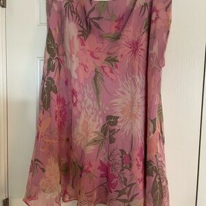 Ralph Lauren Pink Floral Midi Skirt